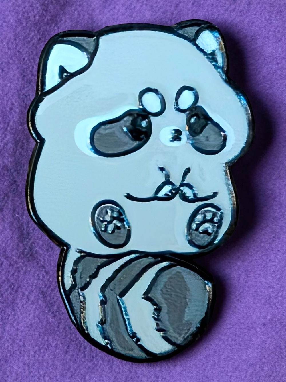 Chubby Raccoon Enamel Pin